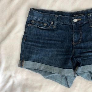✨ Dark Wash Cuffed Denim Shorts